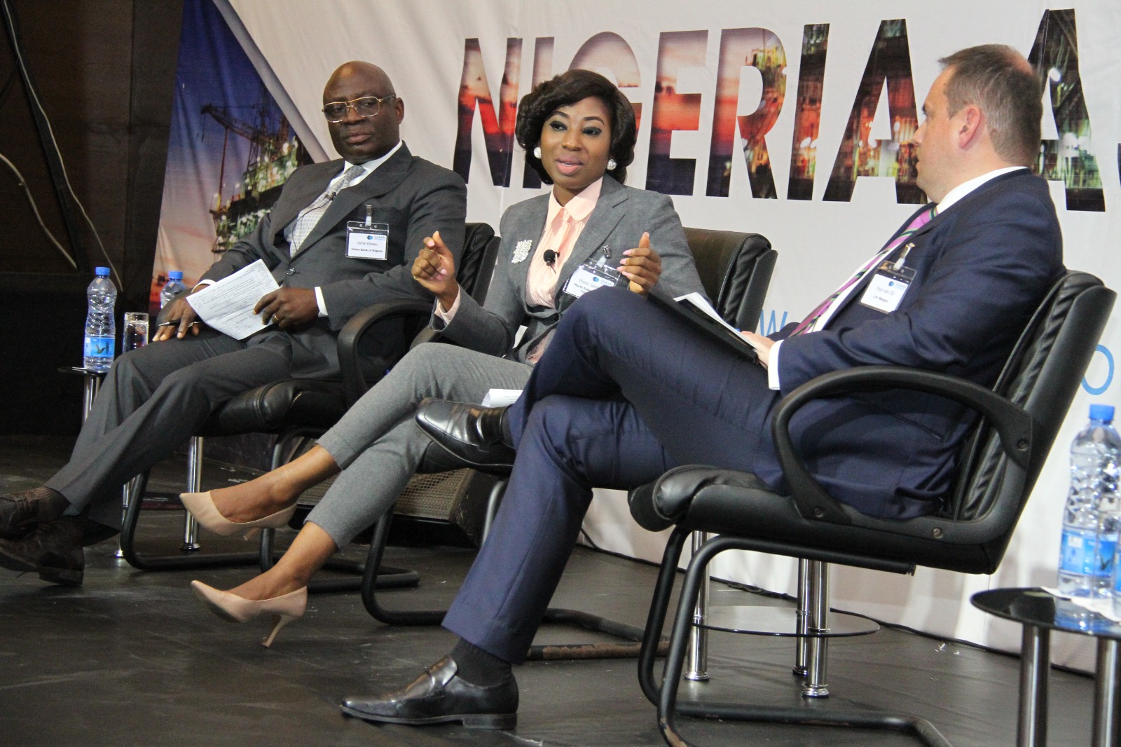 Wofai Samuel moderating a session at the Oil & gas Council