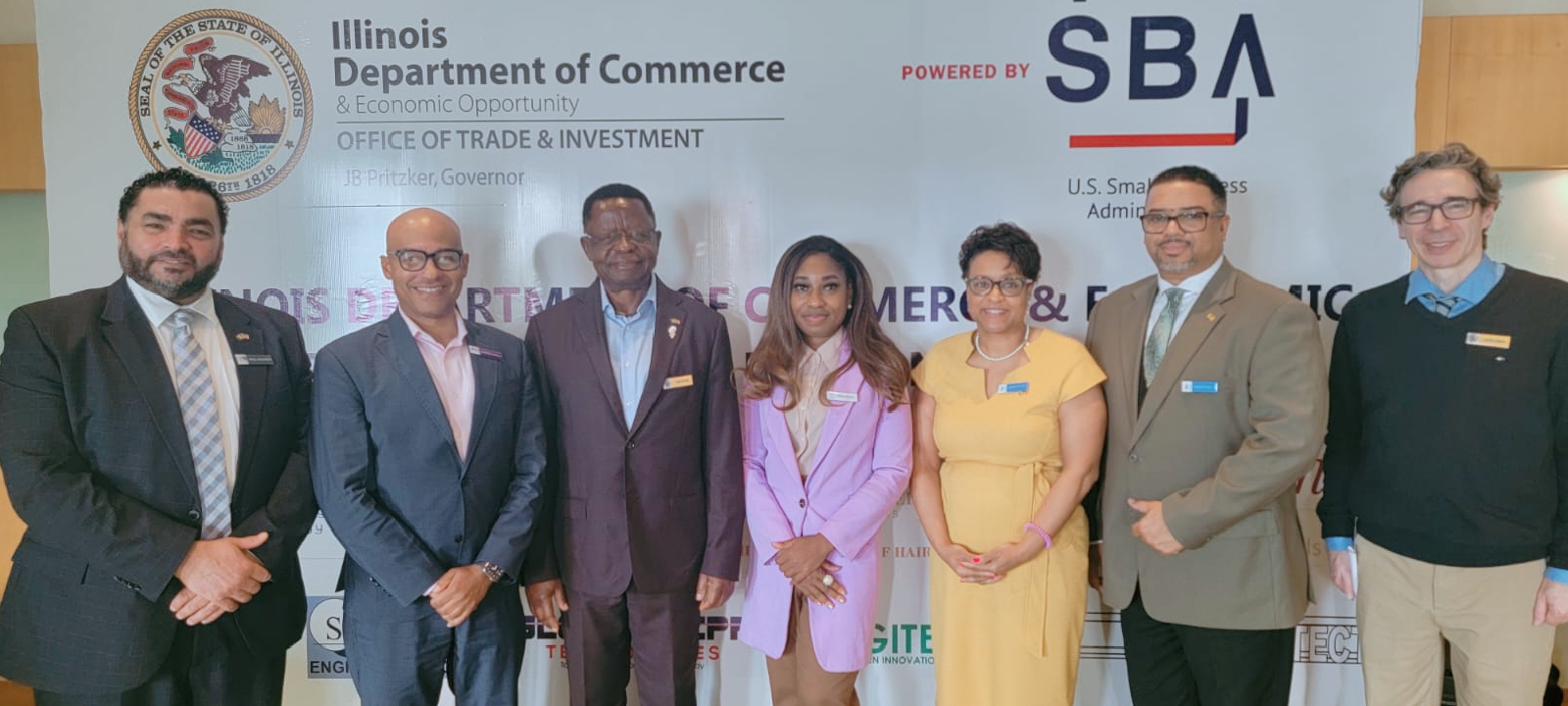 Wofai Samuel and a cross section of delegates during the Illinois Trade Mission to Nigeria