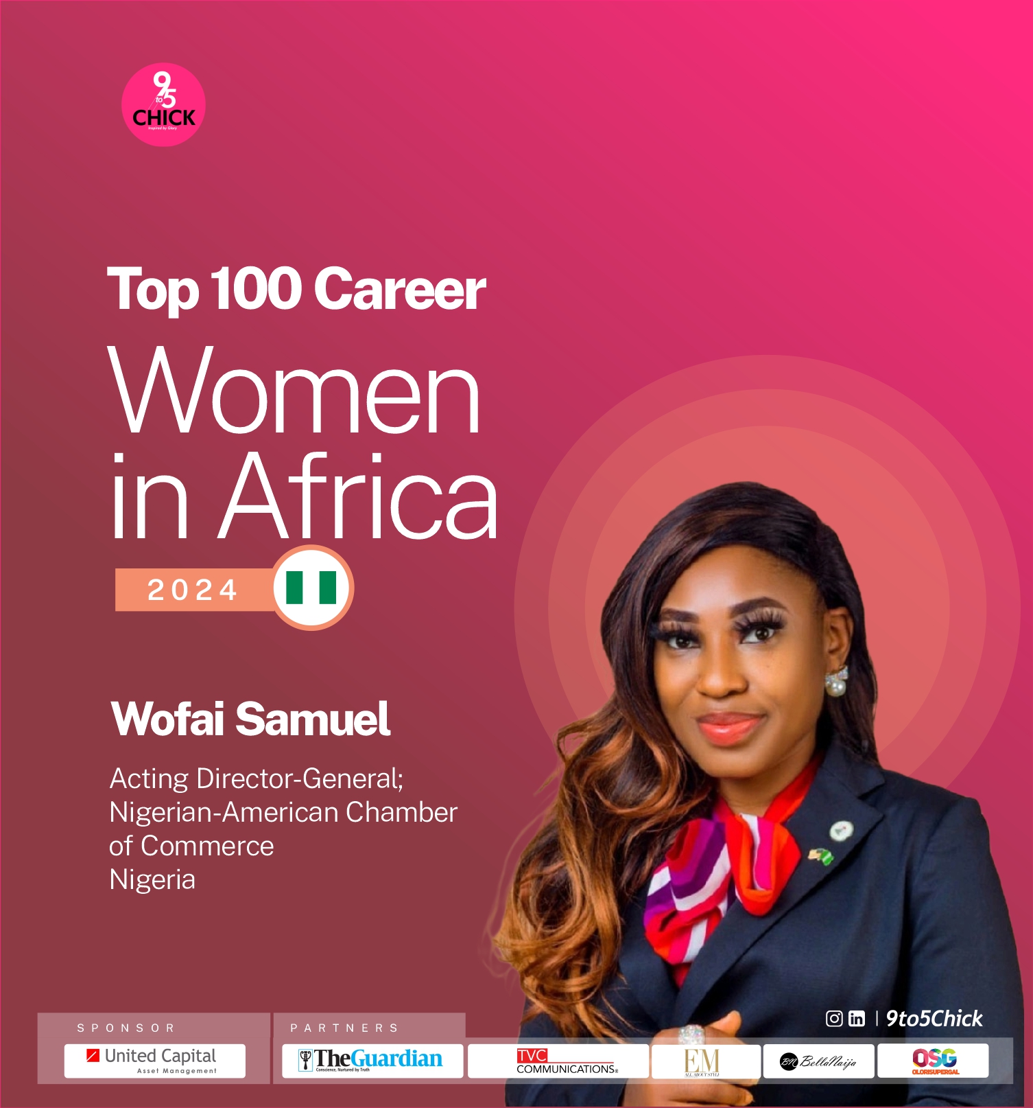 Wofai Samuel listed as one of the tp 100 career women in Africa in 2024.