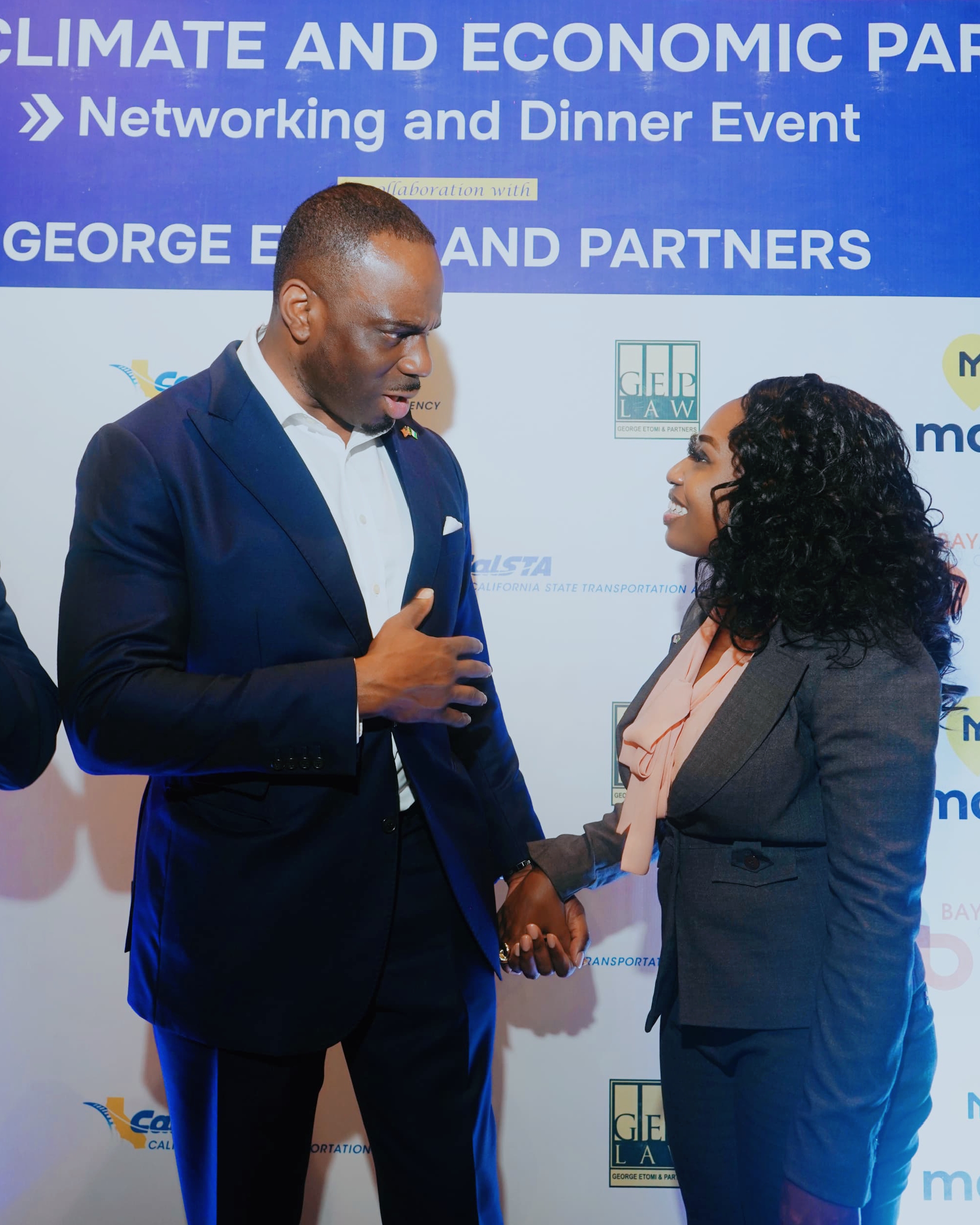 Wofai Samuel with the California Secretary for Transportation, Hon. Toks Omishakin.